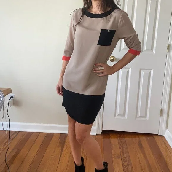 Ted Baker London | Dresses | Ted Baker Mini Shirt Dress Beige Size |  Poshmark